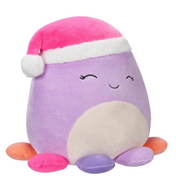 Holiday Christmas Squishmallows Beula the Octopus Santa Hat 12" Stuffed Plush - Picture 3 of 8